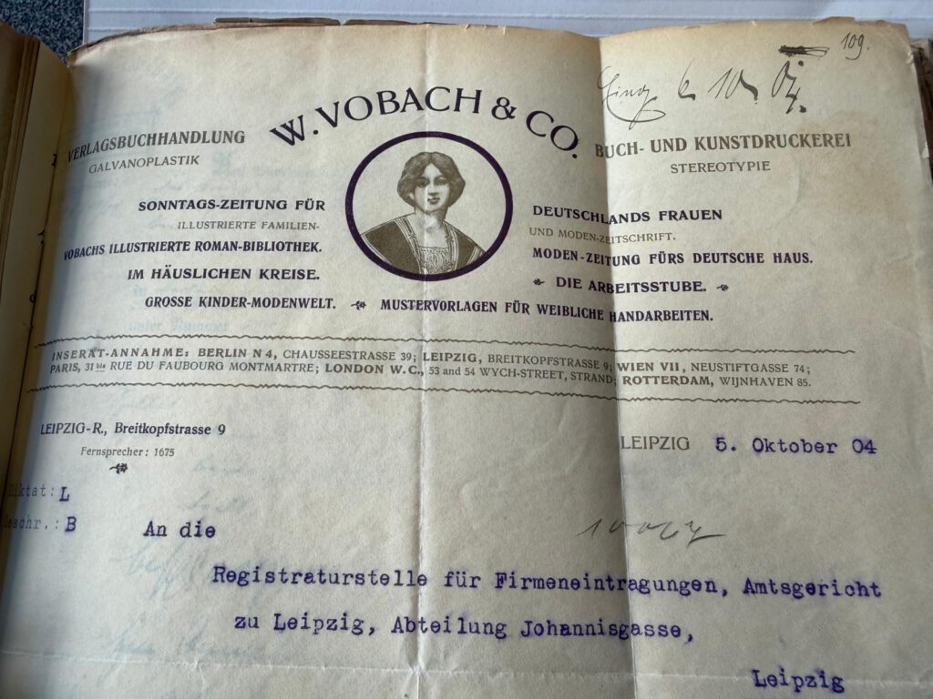 Geschäftsbriefbogen W. Vobach & co.